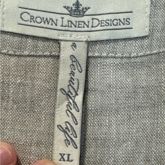 Crown Linen Designs XL Oatmeal Linen Tunic - Picture 2 of 6